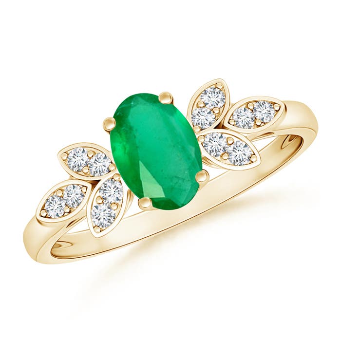 A - Emerald / 0.76 CT / 14 KT Yellow Gold