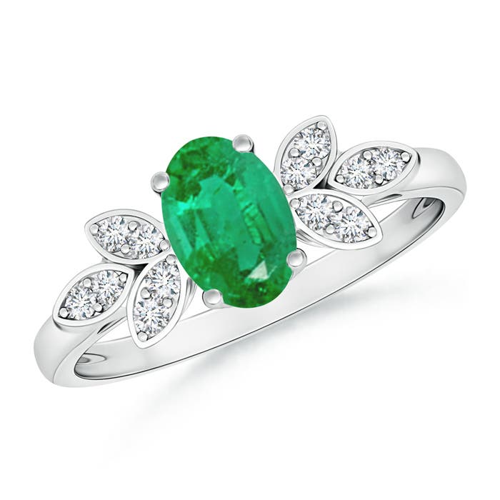 AA - Emerald / 0.76 CT / 14 KT White Gold