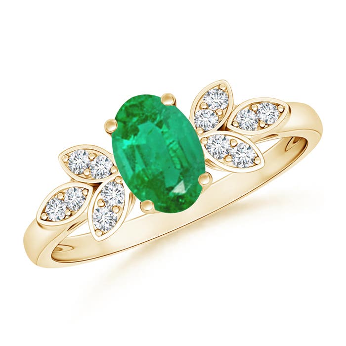 AA - Emerald / 0.76 CT / 14 KT Yellow Gold