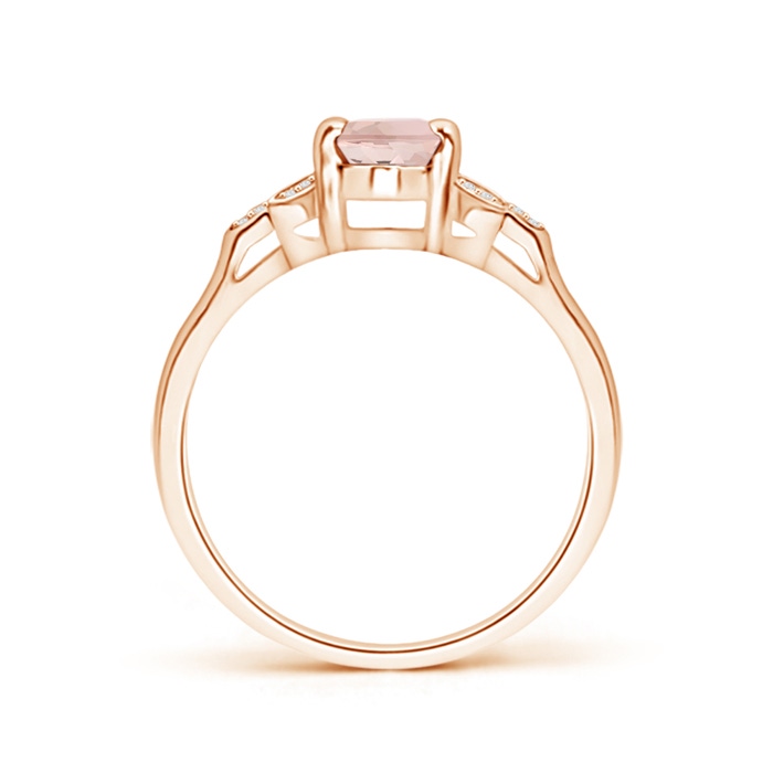 7x5mm AAA Vintage Style Oval Morganite Ring with Diamond Accents in Rose Gold product image