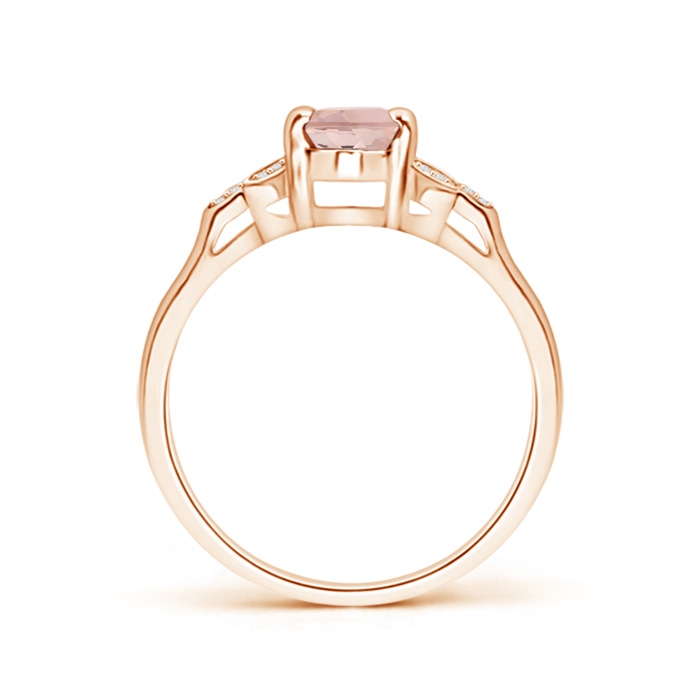 7x5mm AAAA Vintage Style Oval Morganite Ring with Diamond Accents in Rose Gold product image