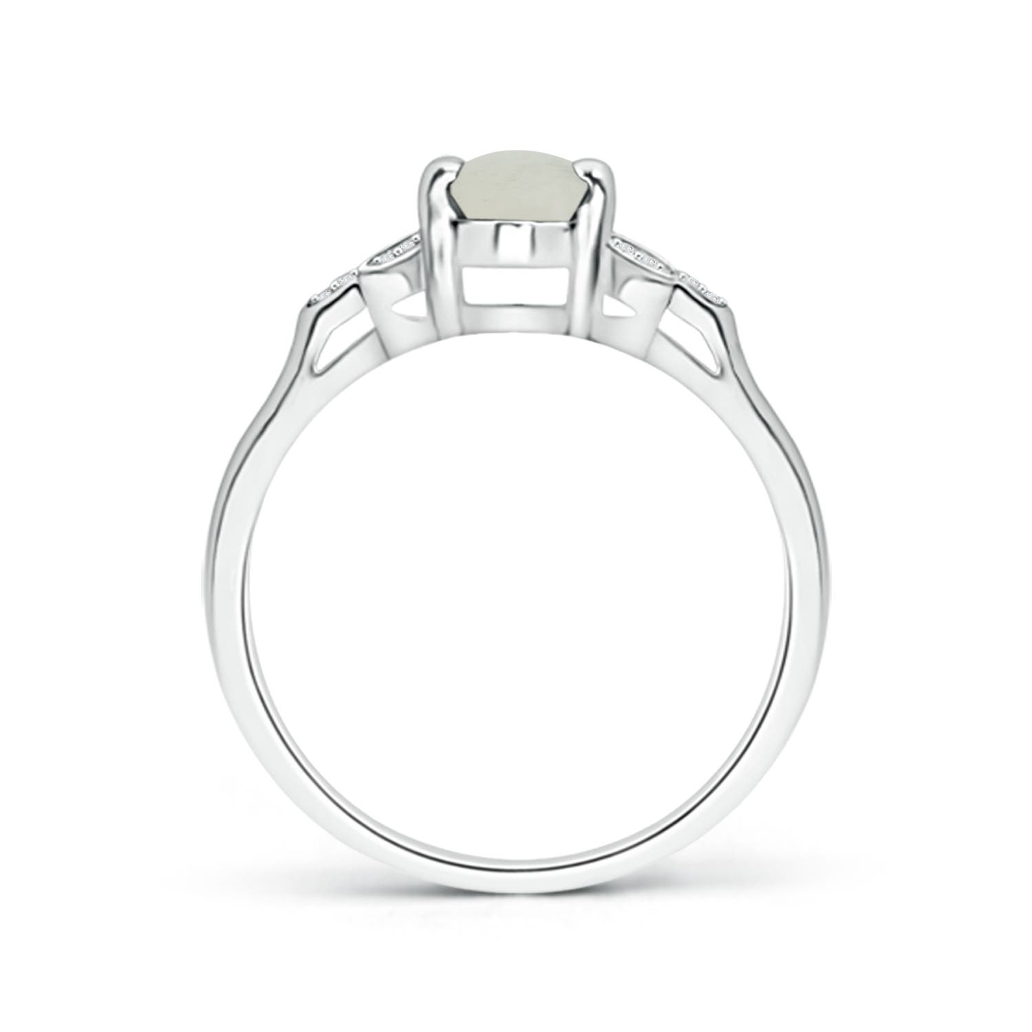 A - Moonstone / 0.78 CT / 14 KT White Gold