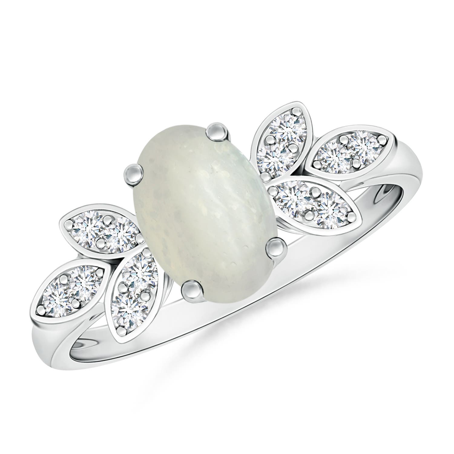 A - Moonstone / 1.22 CT / 14 KT White Gold