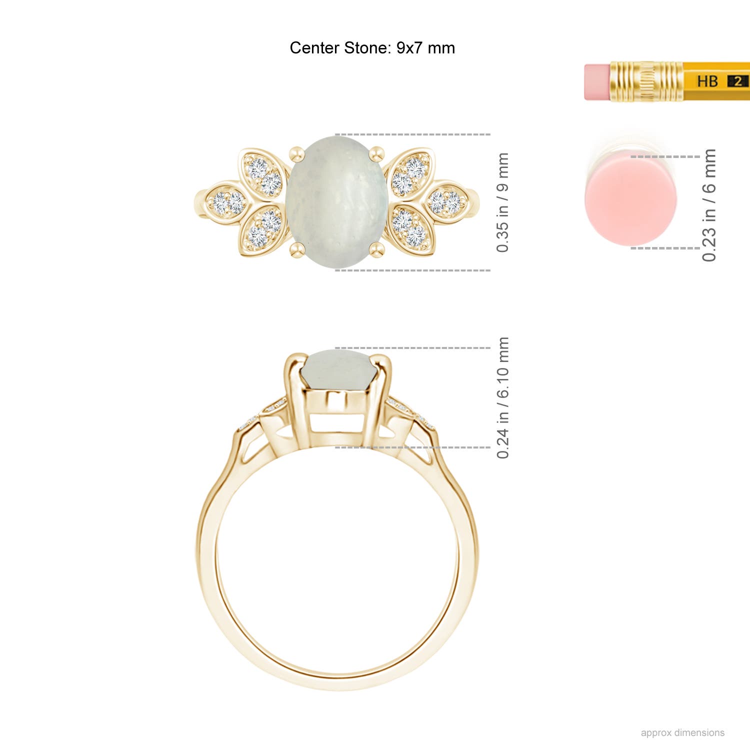 A - Moonstone / 1.84 CT / 14 KT Yellow Gold