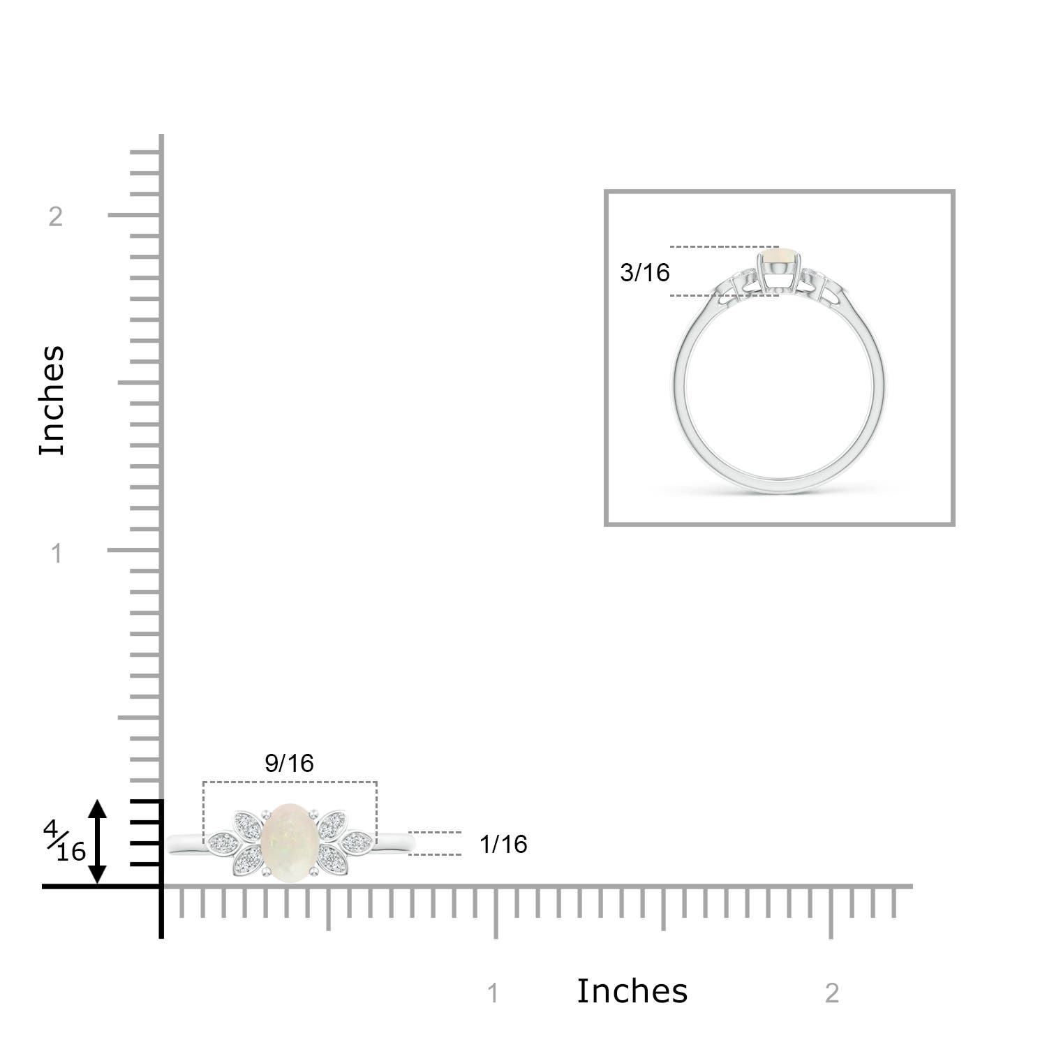 A - Opal / 0.34 CT / 14 KT White Gold