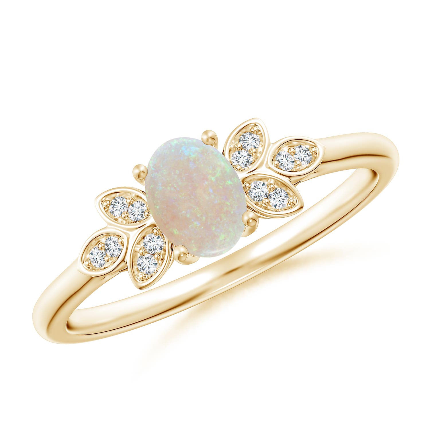 AA - Opal / 0.34 CT / 14 KT Yellow Gold