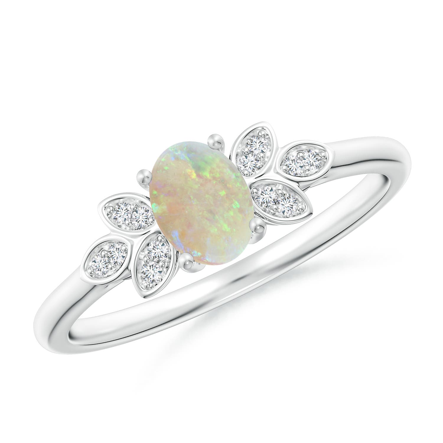 AAA - Opal / 0.34 CT / 14 KT White Gold