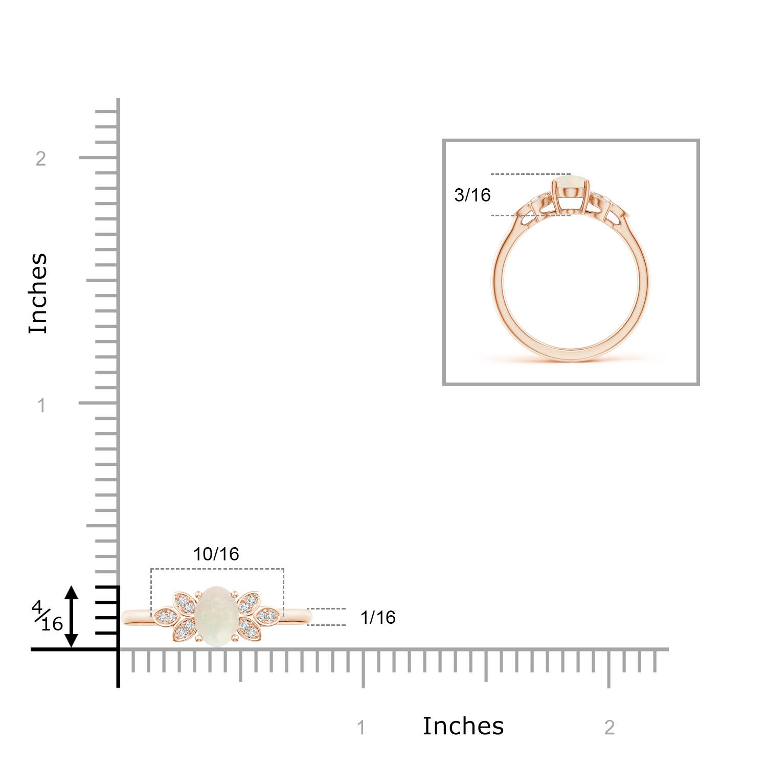 A - Opal / 0.55 CT / 14 KT Rose Gold