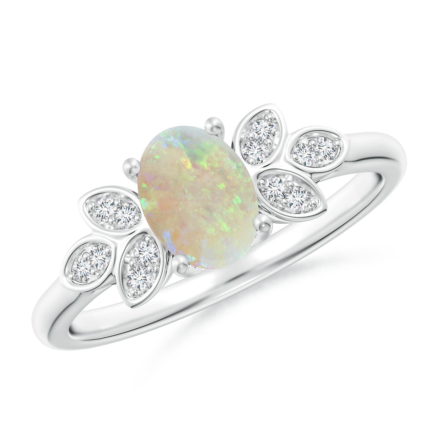 AAA - Opal / 0.55 CT / 14 KT White Gold