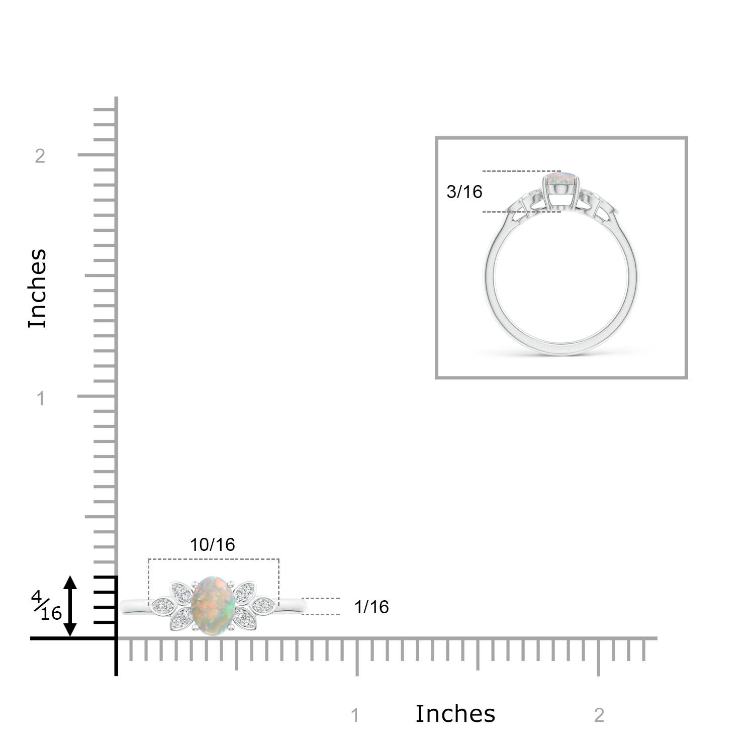 AAAA - Opal / 0.55 CT / 14 KT White Gold