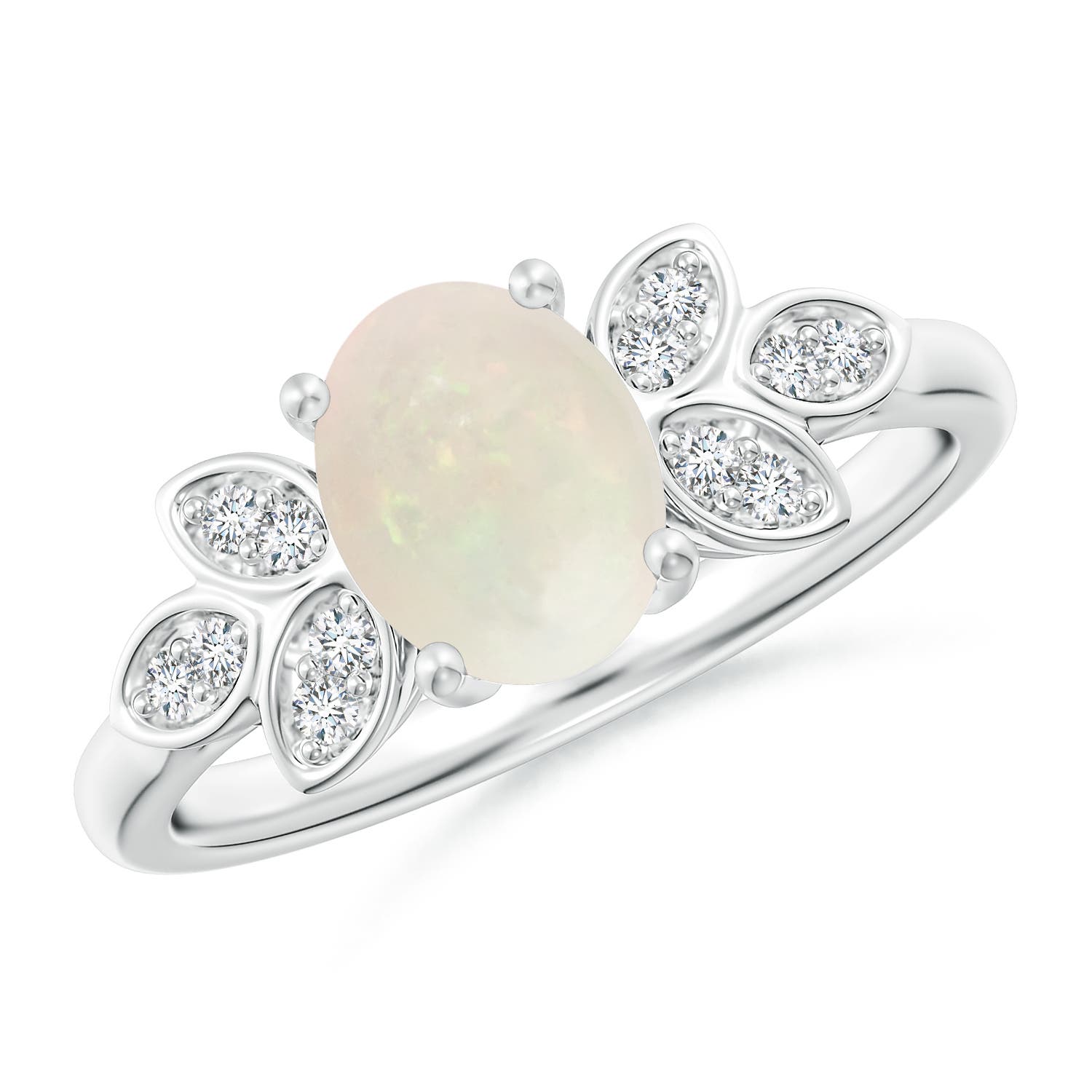 A - Opal / 0.92 CT / 14 KT White Gold