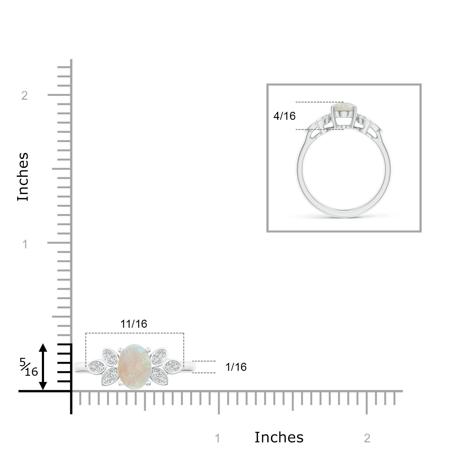 AA - Opal / 0.92 CT / 14 KT White Gold