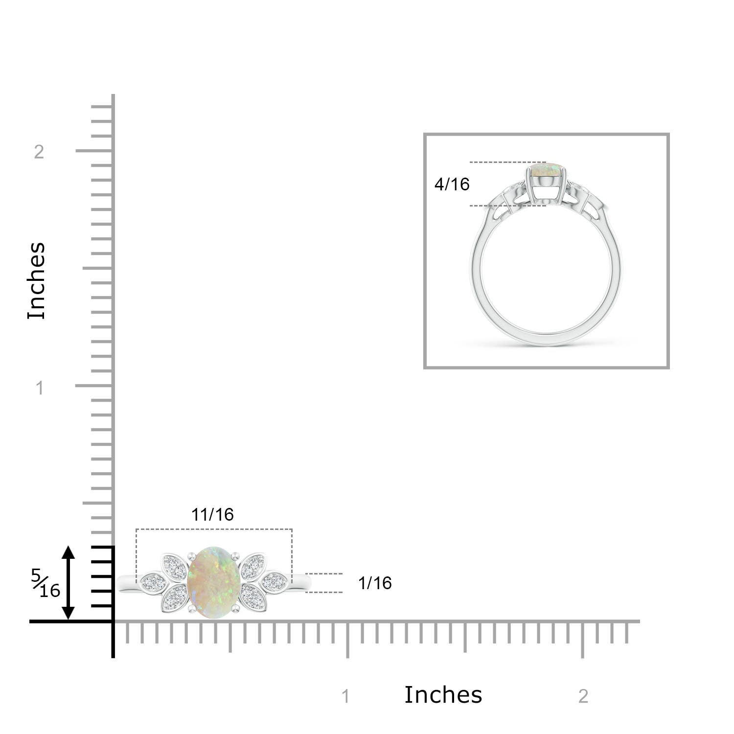 AAA - Opal / 0.92 CT / 14 KT White Gold