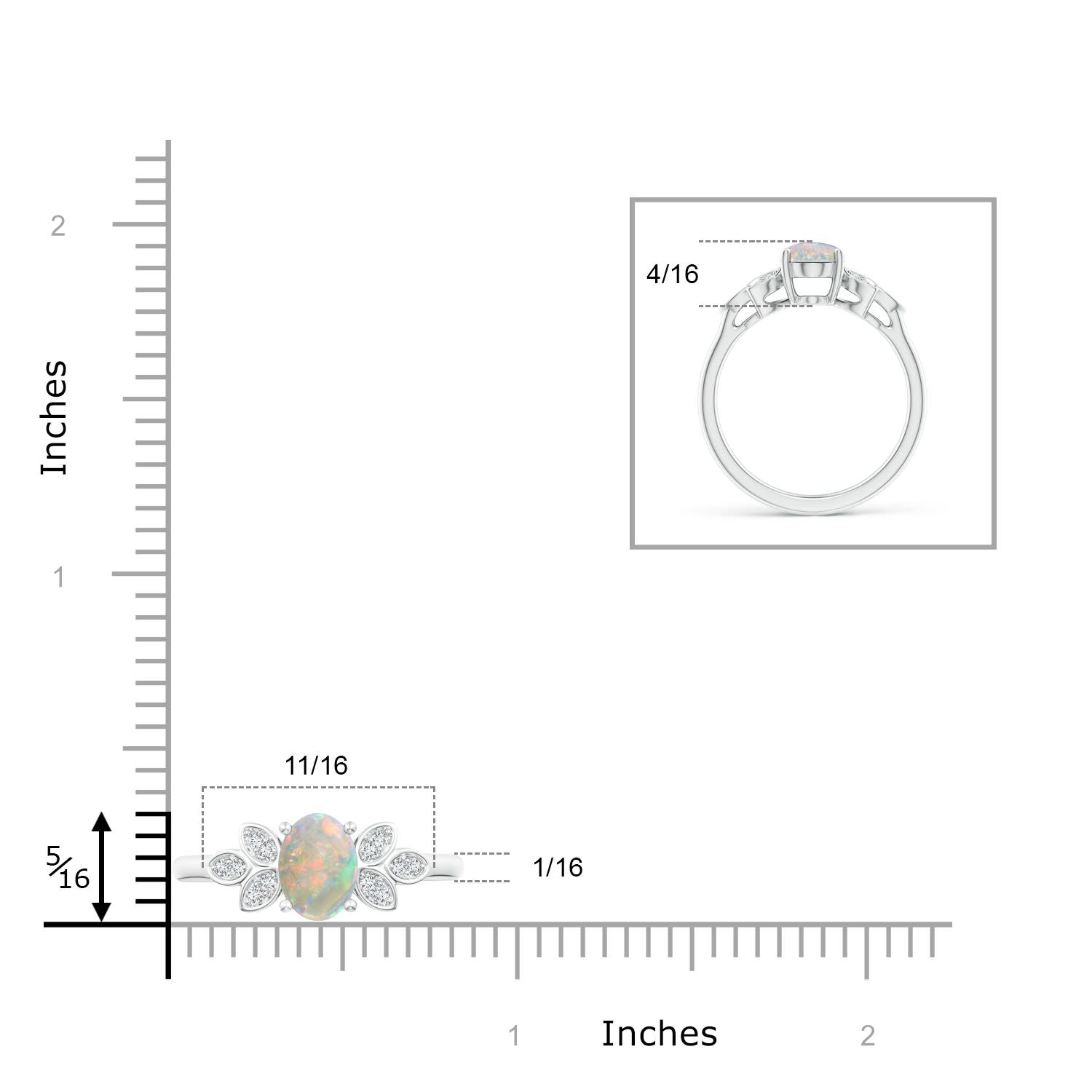 AAAA - Opal / 0.92 CT / 14 KT White Gold