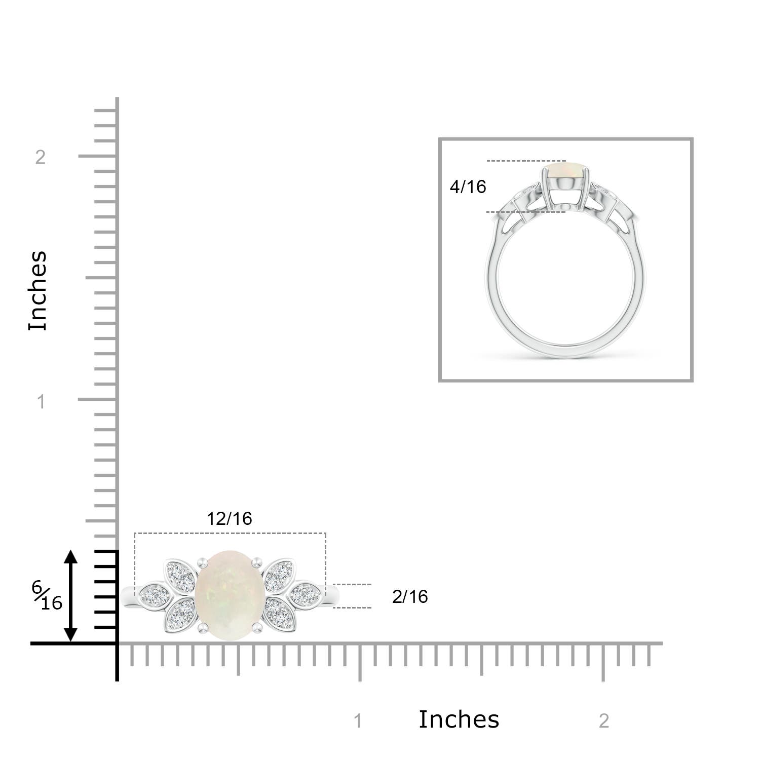 A - Opal / 1.24 CT / 14 KT White Gold