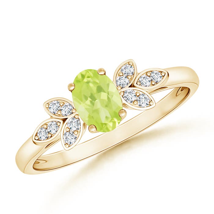 A - Peridot / 0.54 CT / 14 KT Yellow Gold