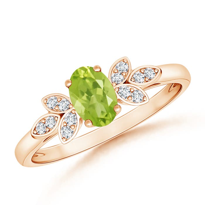 AA - Peridot / 0.54 CT / 14 KT Rose Gold