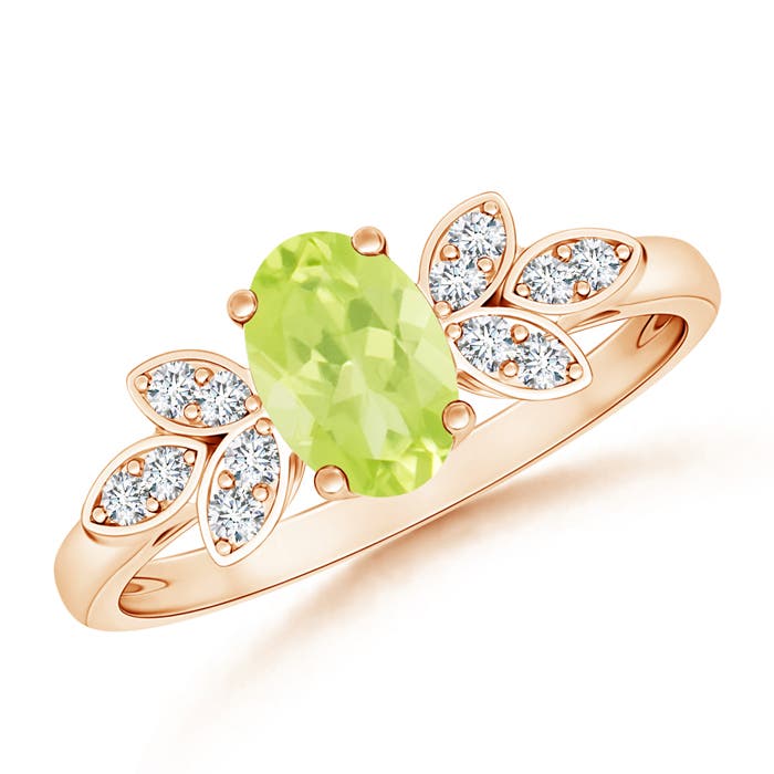 A - Peridot / 0.95 CT / 14 KT Rose Gold