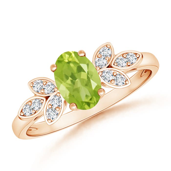 AA - Peridot / 0.95 CT / 14 KT Rose Gold