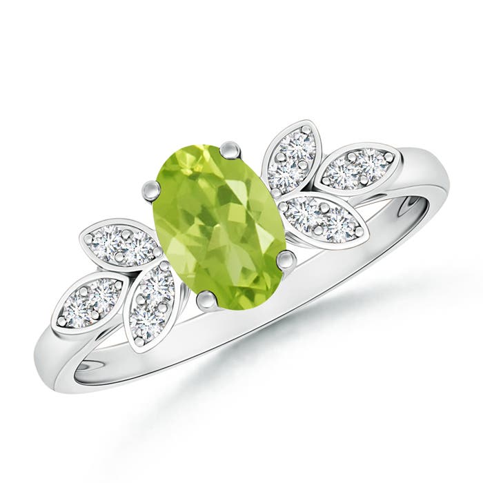 AA - Peridot / 0.95 CT / 14 KT White Gold