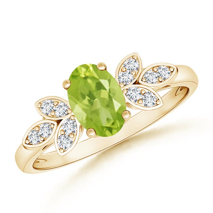 AA - Peridot / 0.95 CT / 14 KT Yellow Gold