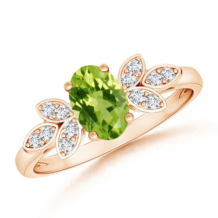 AAA - Peridot / 0.95 CT / 14 KT Rose Gold