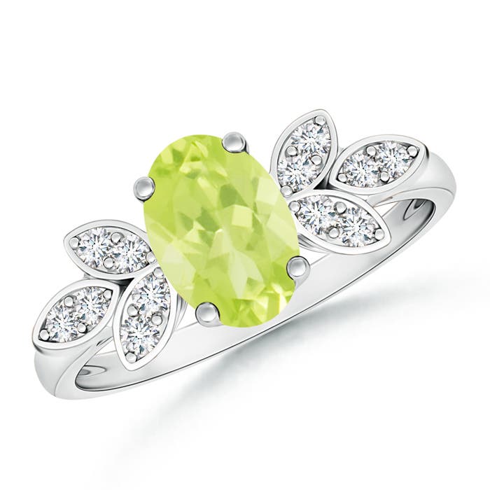 A - Peridot / 1.47 CT / 14 KT White Gold