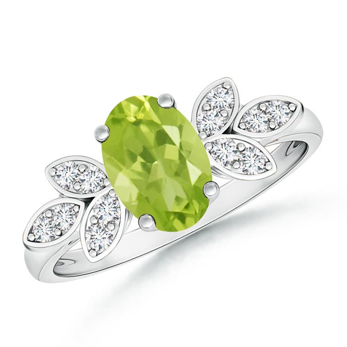 AA - Peridot / 1.47 CT / 14 KT White Gold