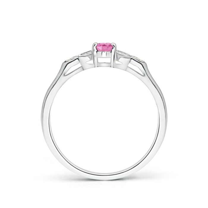 5x3mm A Vintage Style Oval Pink Sapphire Ring with Diamond Accents in P950 Platinum product image