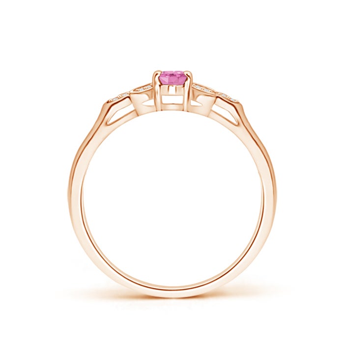 Vintage Style Oval Pink Sapphire Ring with Diamond Accents
