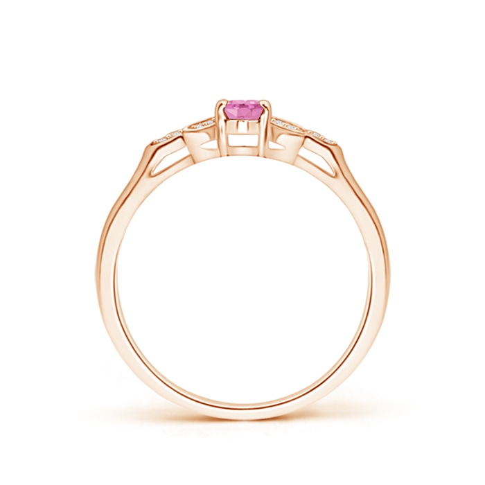 5x3mm A Vintage Style Oval Pink Sapphire Ring with Diamond Accents in Rose Gold product image