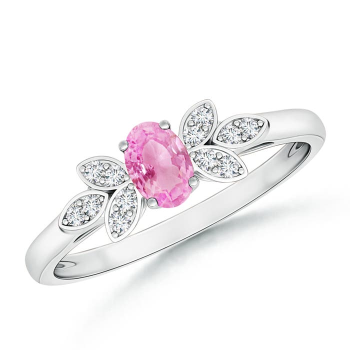 A - Pink Sapphire / 0.36 CT / 14 KT White Gold