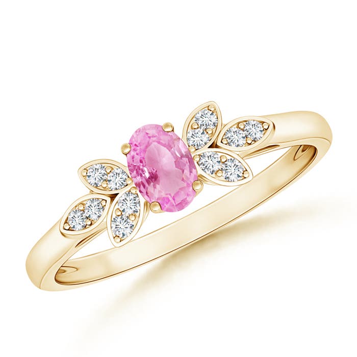 A - Pink Sapphire / 0.36 CT / 14 KT Yellow Gold