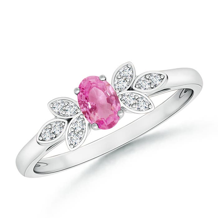 AA - Pink Sapphire / 0.36 CT / 14 KT White Gold