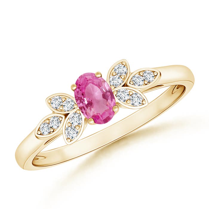 AAA - Pink Sapphire / 0.36 CT / 14 KT Yellow Gold