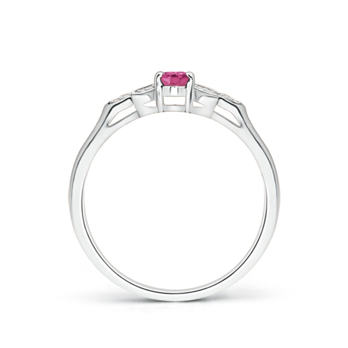 5x3mm AAAA Vintage Style Oval Pink Sapphire Ring with Diamond Accents in P950 Platinum product image