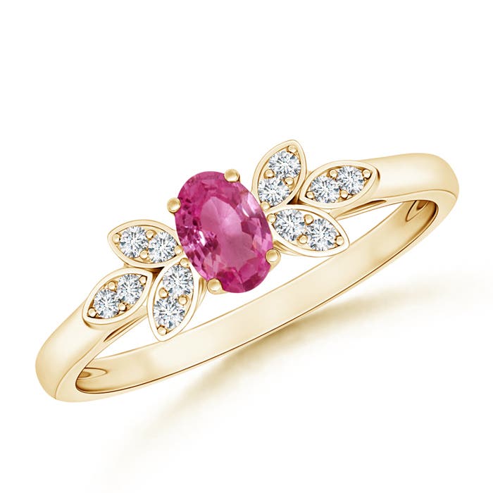 AAAA - Pink Sapphire / 0.36 CT / 14 KT Yellow Gold