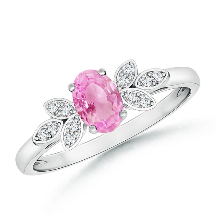 A - Pink Sapphire / 0.61 CT / 14 KT White Gold