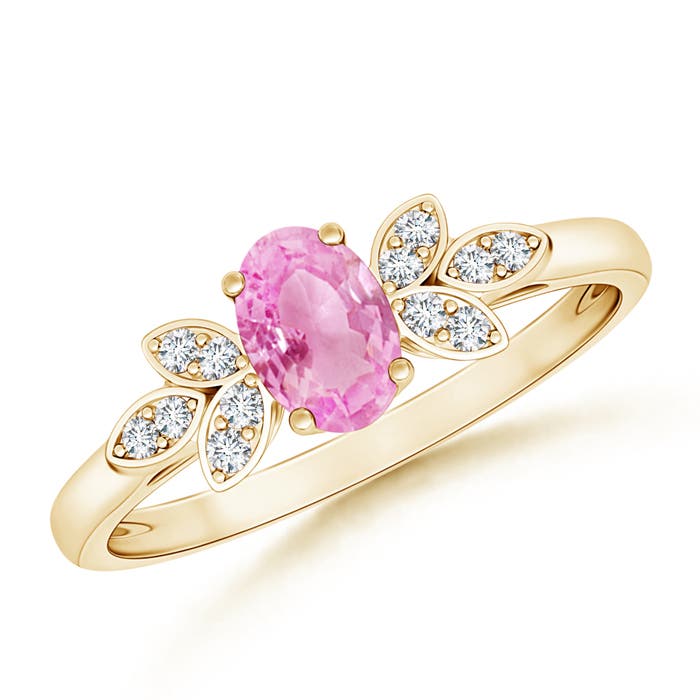 A - Pink Sapphire / 0.61 CT / 14 KT Yellow Gold