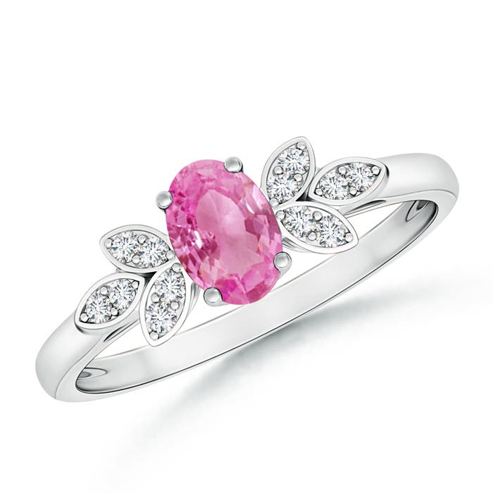 AA - Pink Sapphire / 0.61 CT / 14 KT White Gold