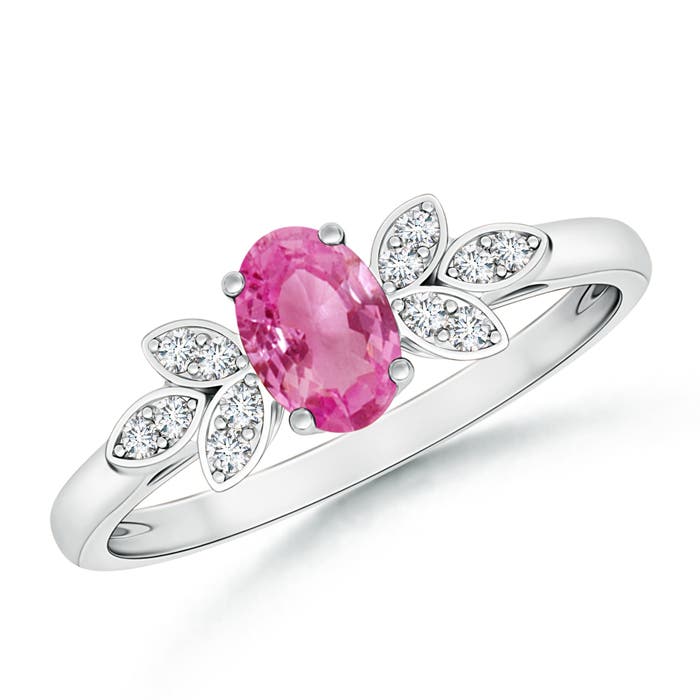 AAA - Pink Sapphire / 0.61 CT / 14 KT White Gold