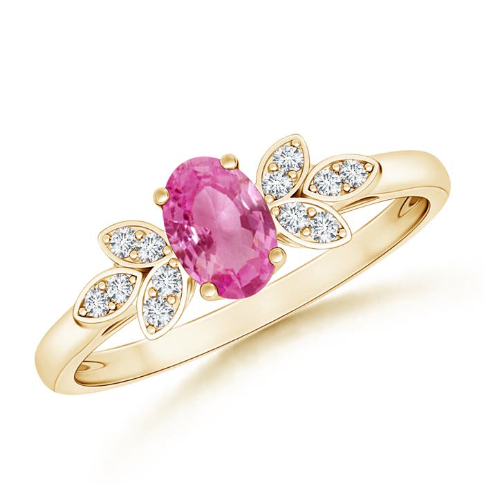 AAA - Pink Sapphire / 0.61 CT / 14 KT Yellow Gold