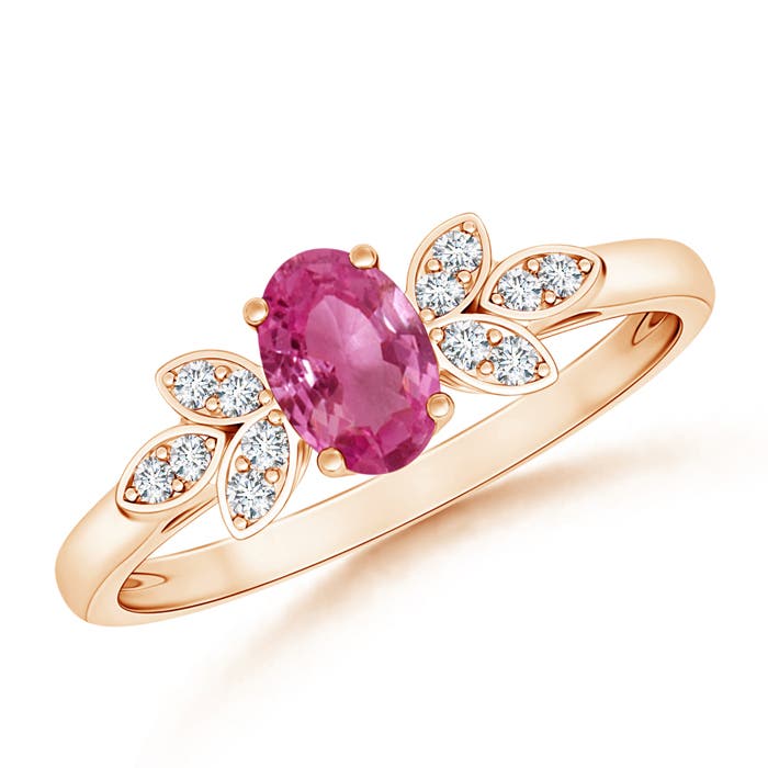 AAAA - Pink Sapphire / 0.61 CT / 14 KT Rose Gold