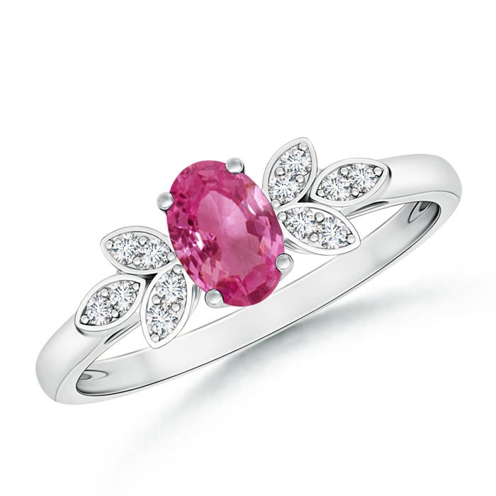 AAAA - Pink Sapphire / 0.61 CT / 14 KT White Gold