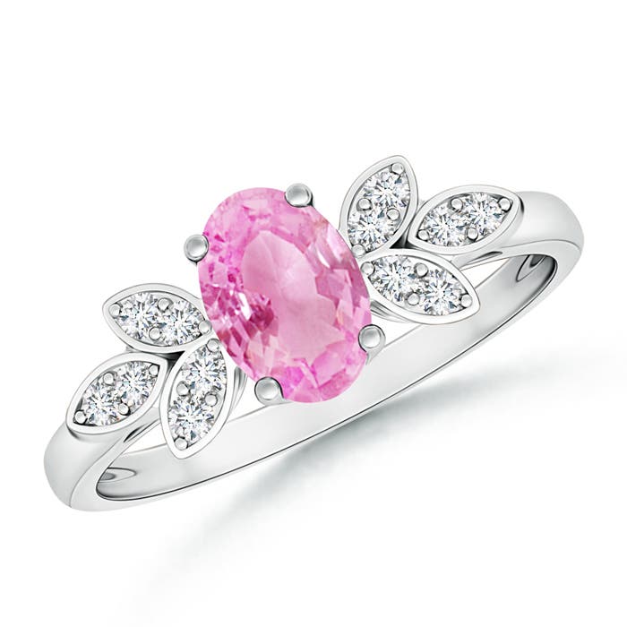 A - Pink Sapphire / 0.95 CT / 14 KT White Gold