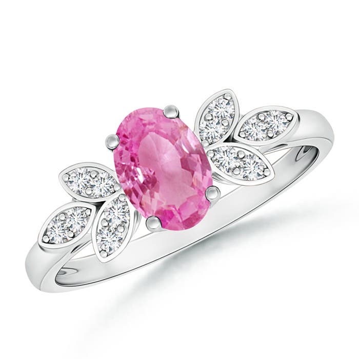 AA - Pink Sapphire / 0.95 CT / 14 KT White Gold