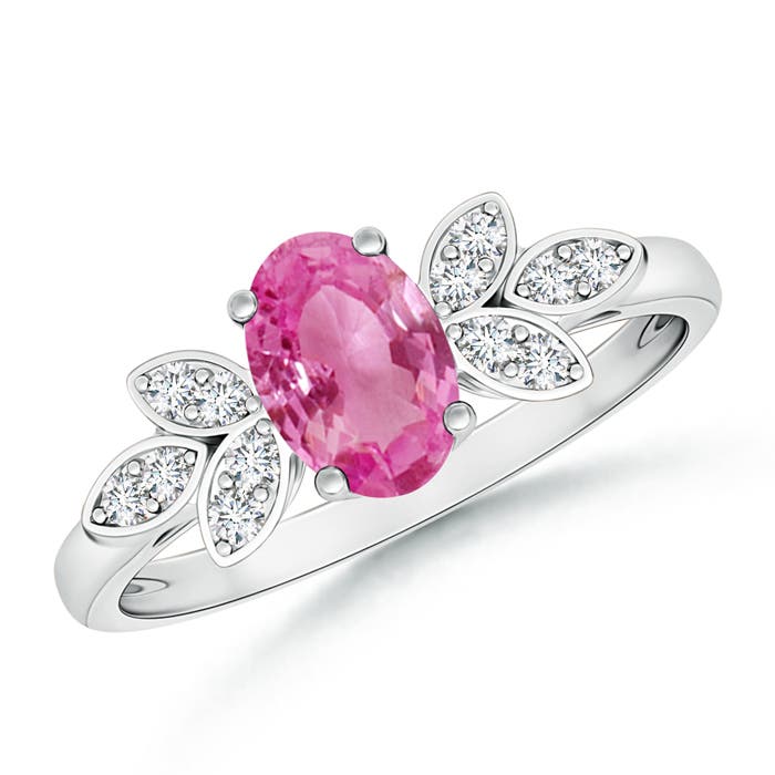 AAA - Pink Sapphire / 0.95 CT / 14 KT White Gold