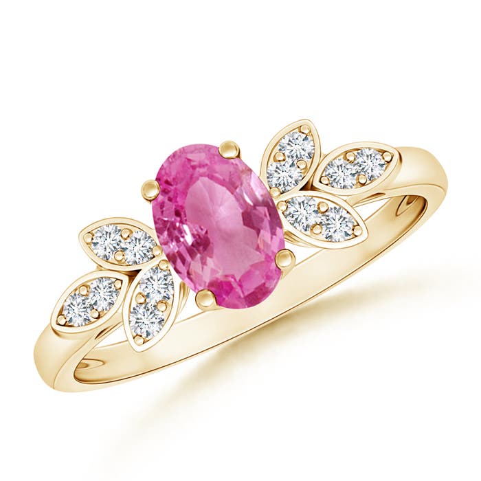 AAA - Pink Sapphire / 0.95 CT / 14 KT Yellow Gold