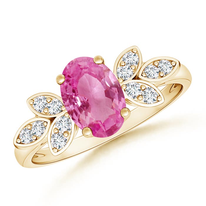 AAA - Pink Sapphire / 1.57 CT / 14 KT Yellow Gold