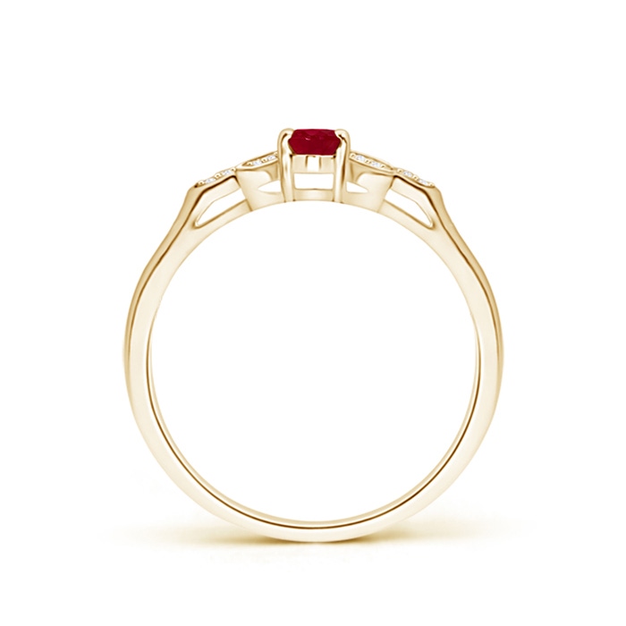 5x3mm AA Vintage Style Oval Ruby Ring with Diamond Accents in Yellow Gold product image